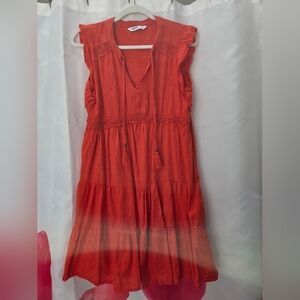 Sonoma Vibrant Red Textured Dress Sz L